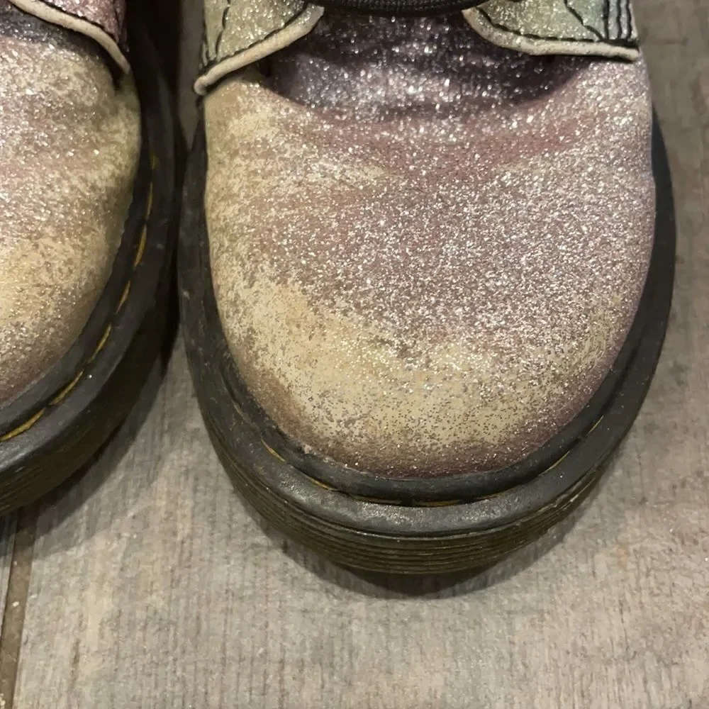 Dr. Martens rainbow colored boots